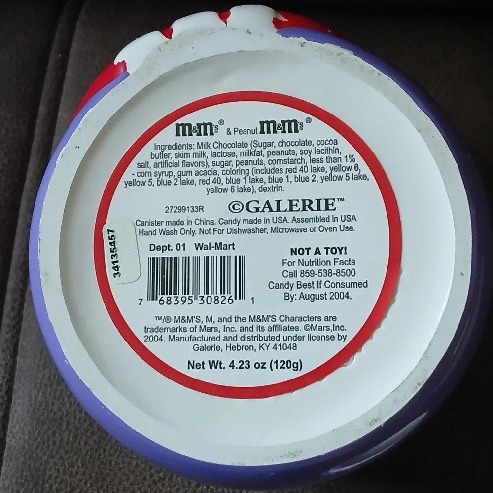 M&M's Red Character Purple Canister Food Storage Container